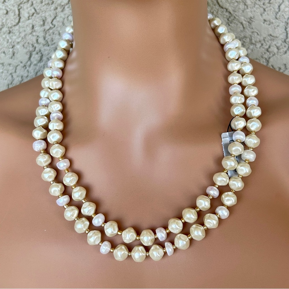 Chico’s Luminous Long Cream Pearl Necklace